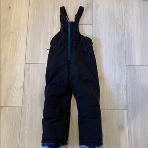 Black and Blue Snow Bib Overalls, kids small (fits size 6-8)